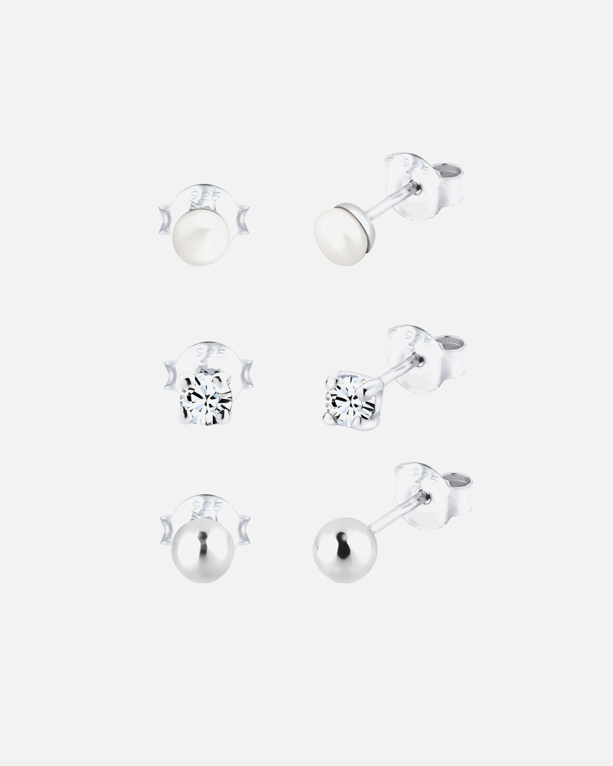 Perline di cristallo Elli Globe Geo in argento 925