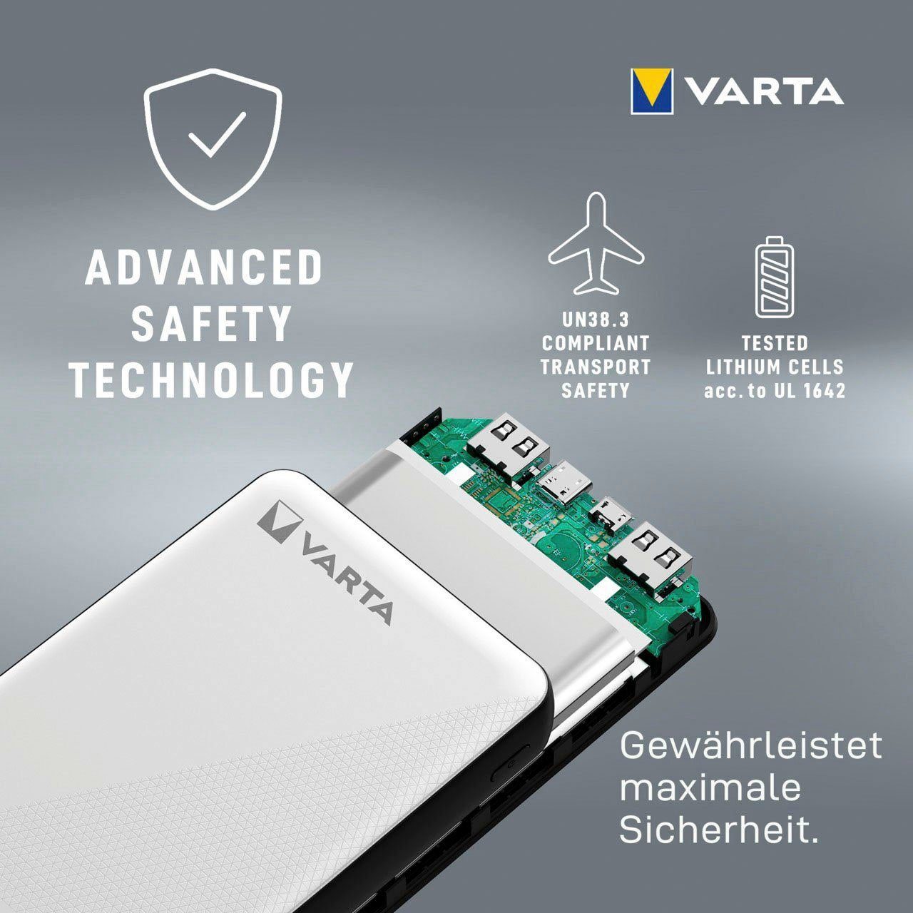 VARTA Power Bank Energy 20000 + Ladekabel 20000mAh Powerbank 20000 mAh (3,7 V)
