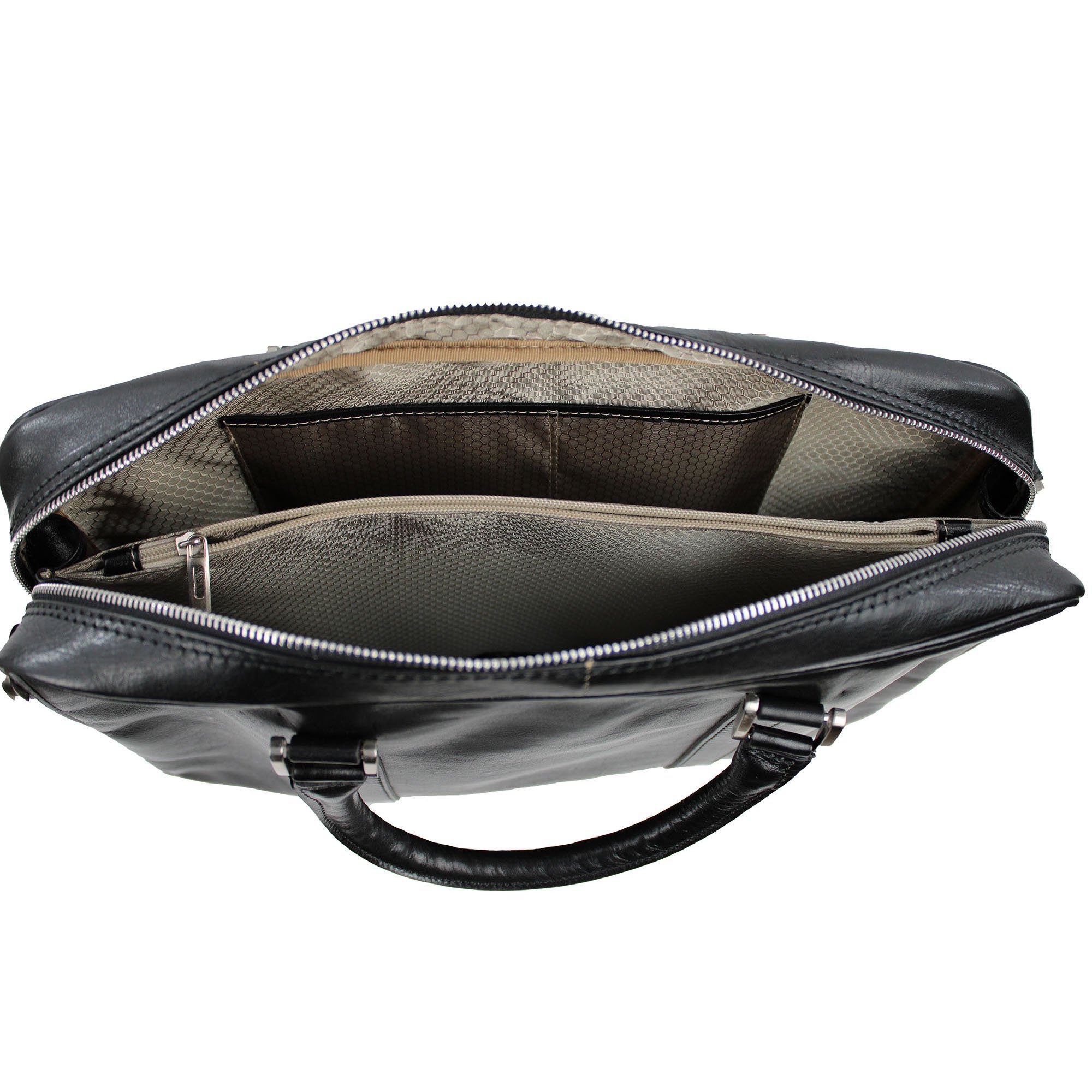 bupell Aktentasche FLAVIO Umhängetasche Messenger, aus pflanzlich gegerbtem Leder, Handmade in Italy