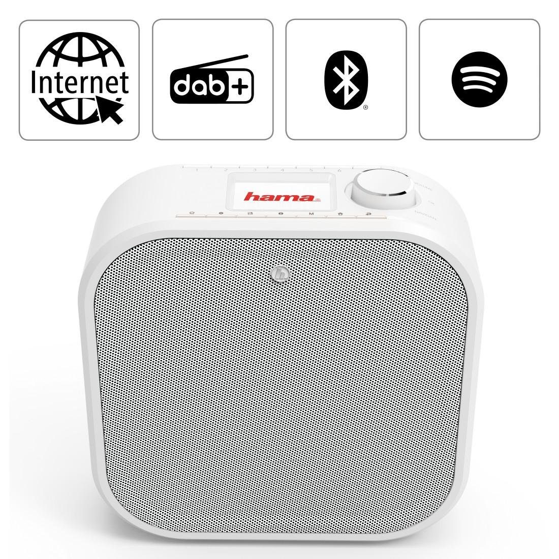 Hama Internetradio Digitalradio WLAN/BT/DAB+, weiß Spotify, inkl. App Digitalradio (DAB) (5 W)