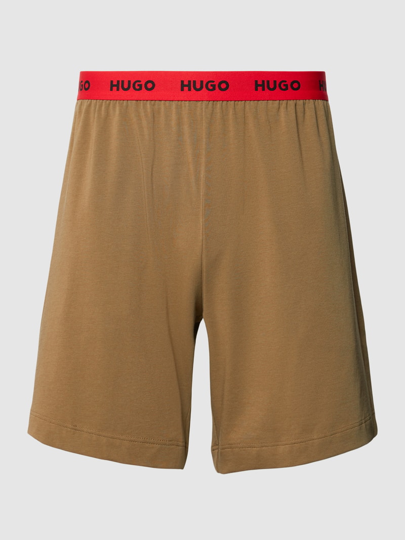 Sweatshorts mit Label-Details in olivgrün