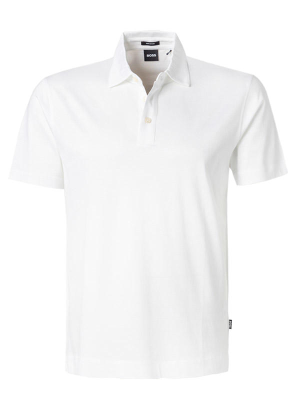 BOSS Black, Polo-Shirt, Baumwoll-Jersey mercerisiert, weiß