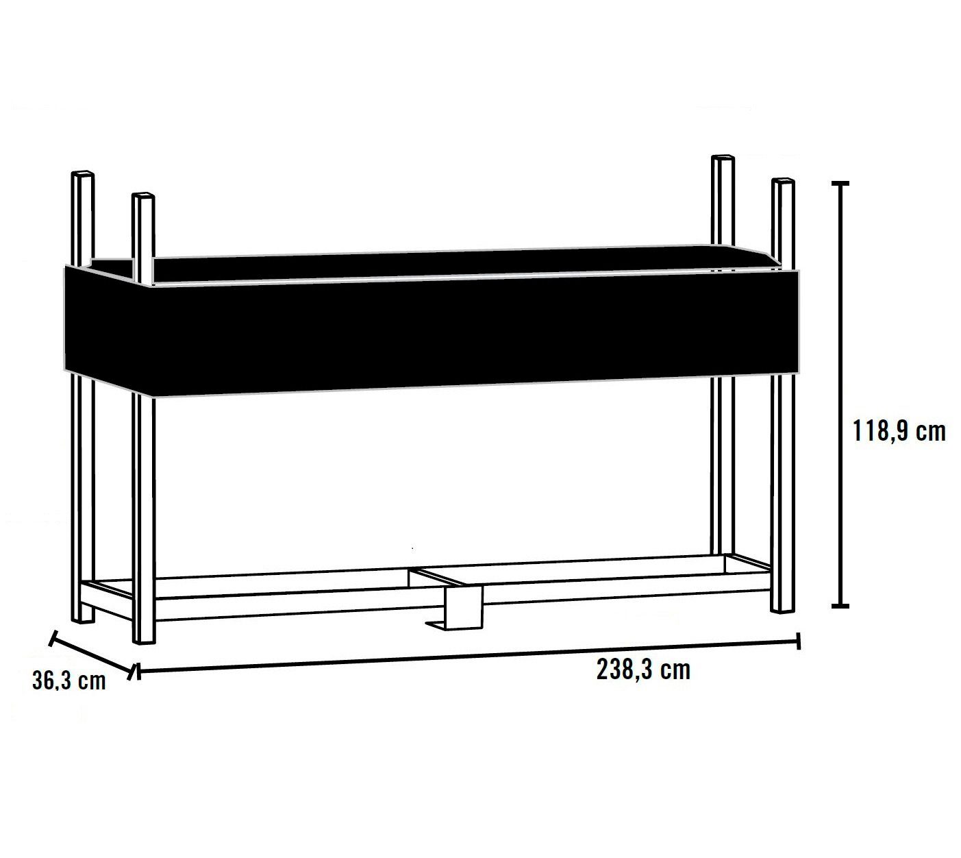 ShelterLogic Kaminholzregal, BxTxH:239x36x119 cm