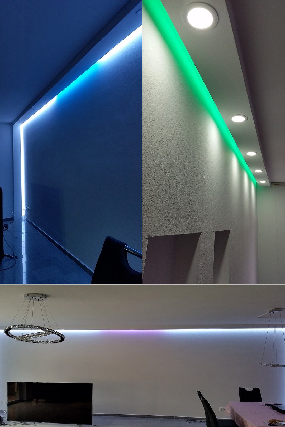 Hexim Eckprofil LED-19 (LED Stuckleisten - Indirekte Beleuchtung, Deckenleisten aus PU, leicht & lichtundurchlässig - 1 Stück / 20 cm)