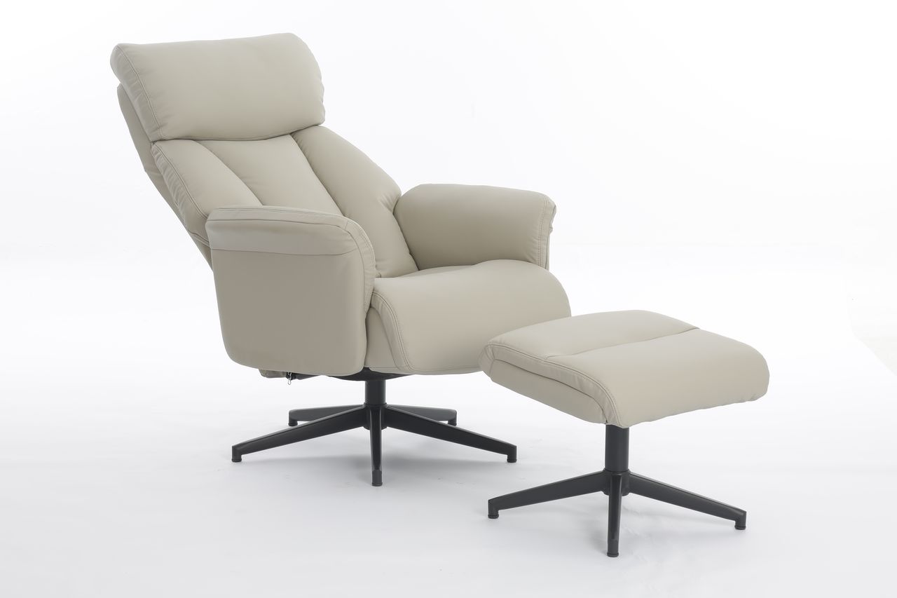 Happy Home Happy Home gepolsteter Relaxsessel mit Hocker HWP61-BEI beige