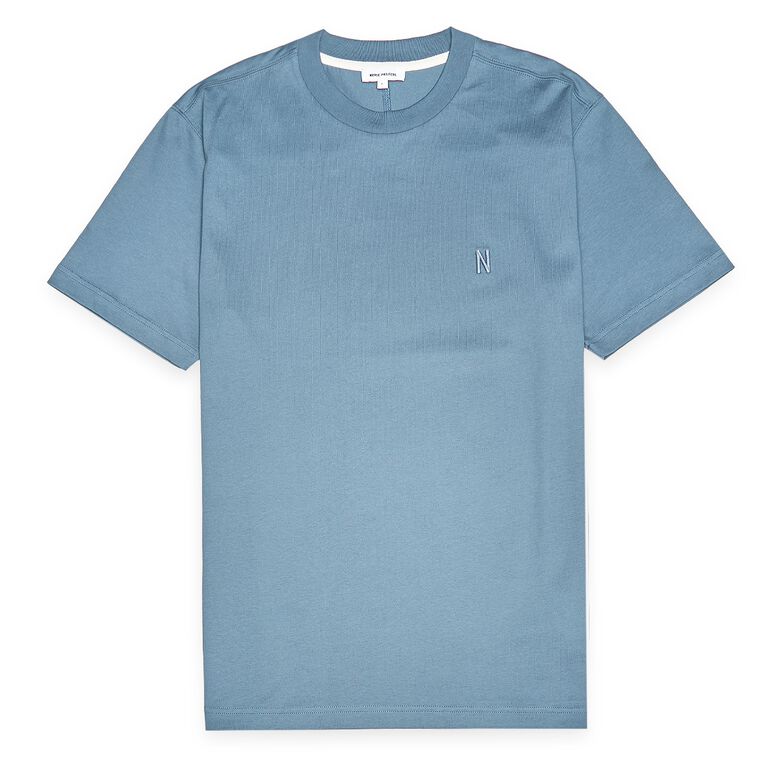 Norse Projects Johannes Organic N Logo T-shirt fog blue