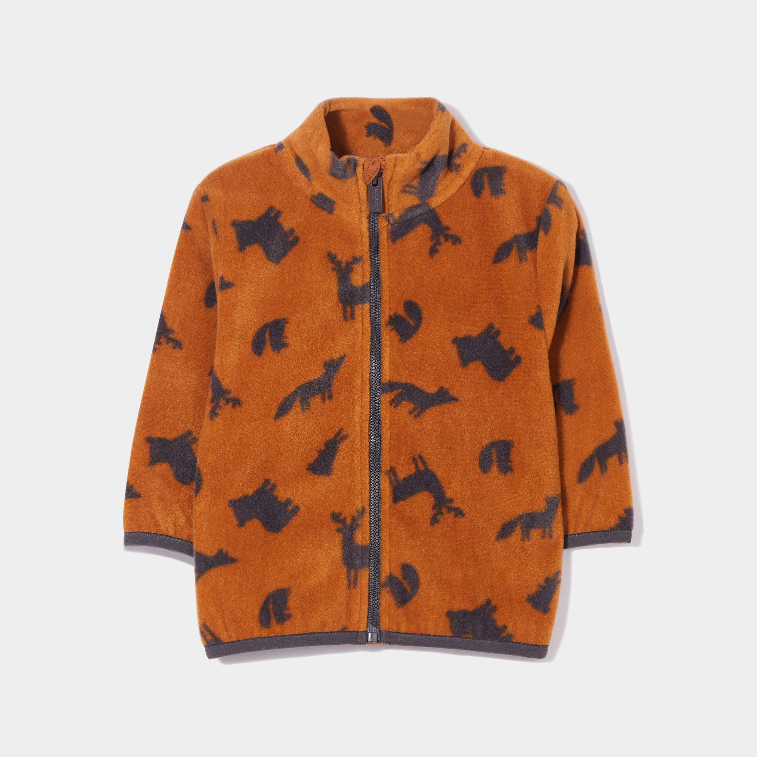 Gilet polaire zippé col montant marron cognac bébé garçon | La Halle