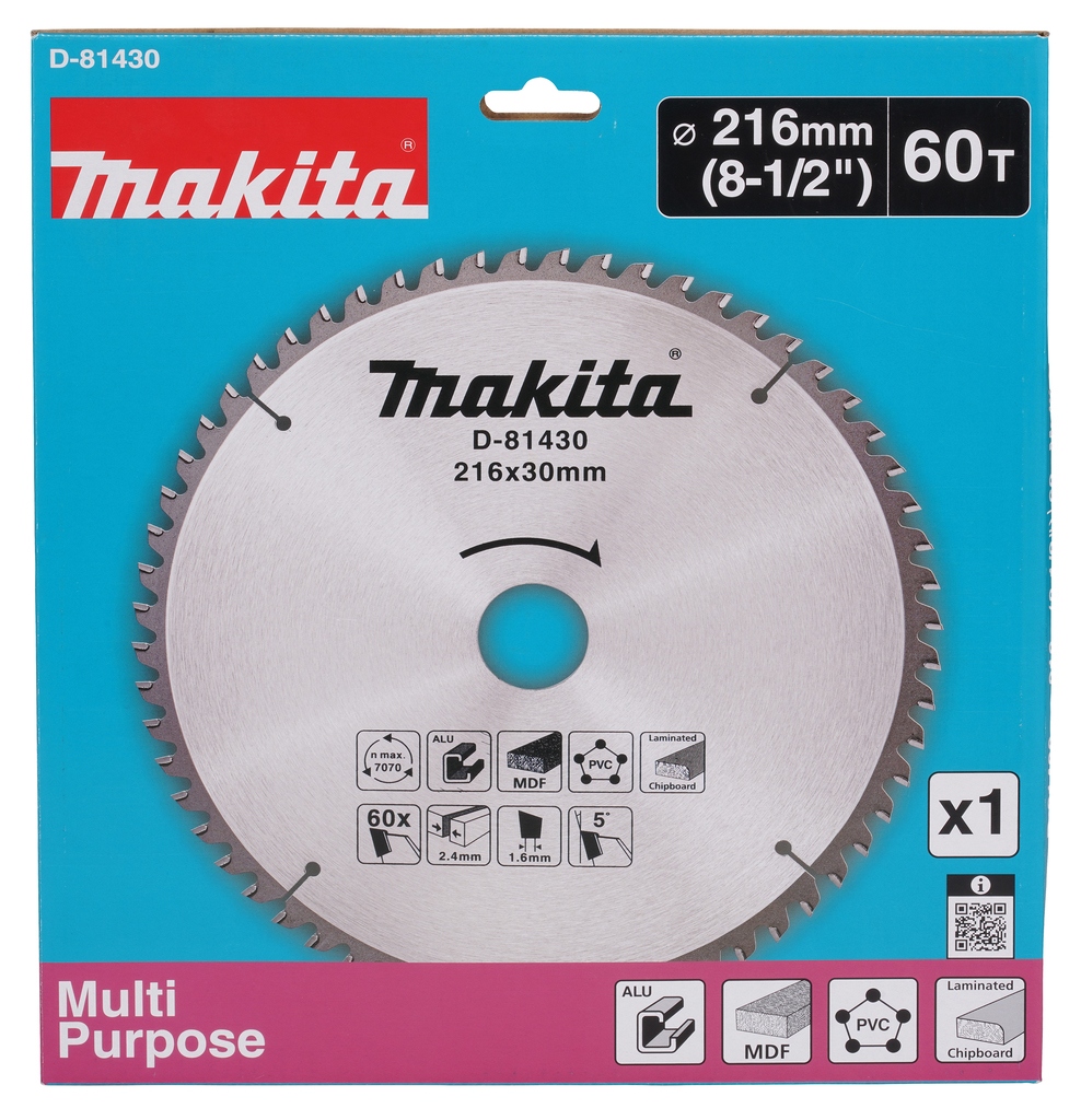 Makita Accessories D-81430 Πολυχρηστική λεπίδα πριονιού 216x30x2.4mm 60T 5g