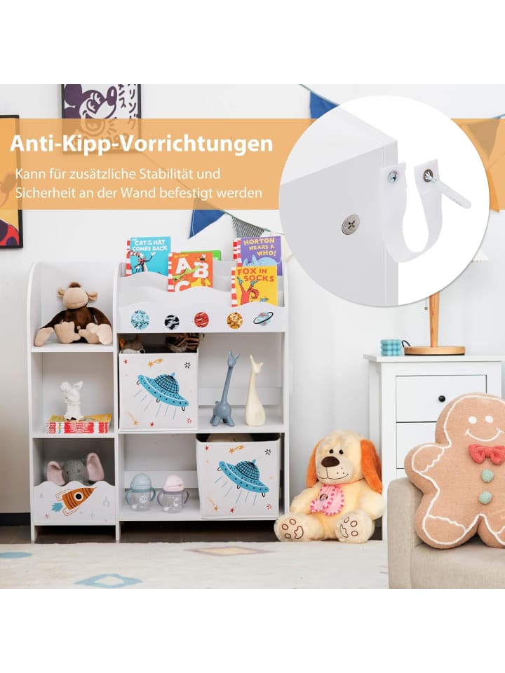 COSTWAY Spielzeug-Organizer 93x30x102cm in Weiß günstig kaufen onesize