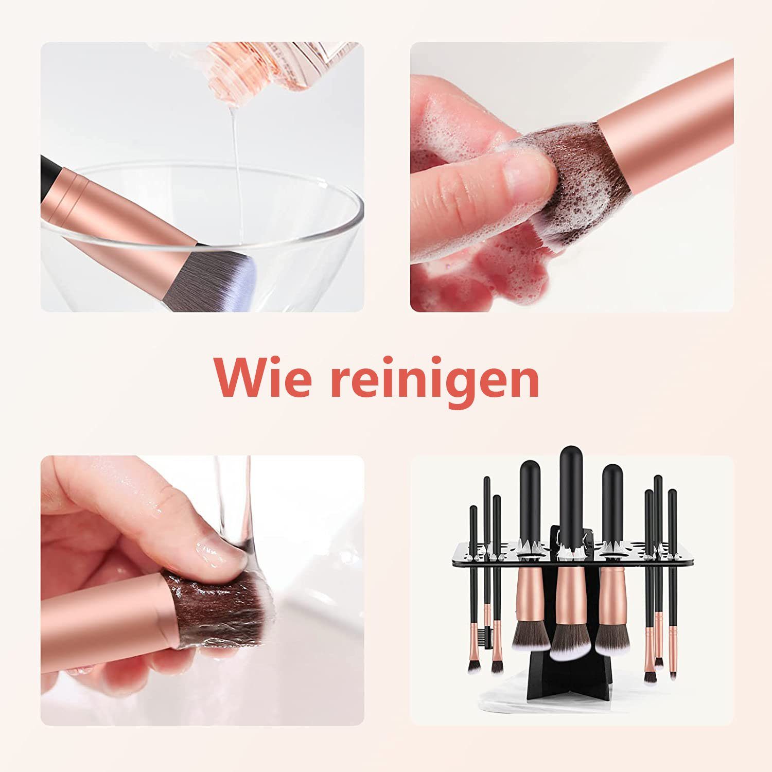 Haiaveng Kosmetikpinsel-Set 16 teiliges Schminkpinsel Set, Schminkpinsel Set mit Lidschattenpinsel Augenpinsel,16-teiliges Set