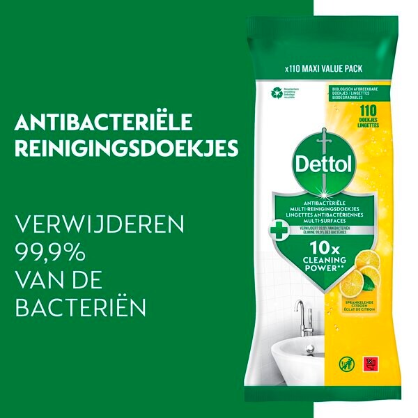 Dettol Power & Fresh Citrus többfunkciós tisztító kendő 110 darab