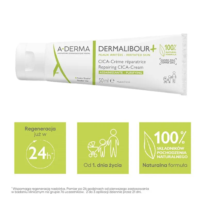 A-Derma Dermalibour+ Cica Regenererende Creme, 50 ml