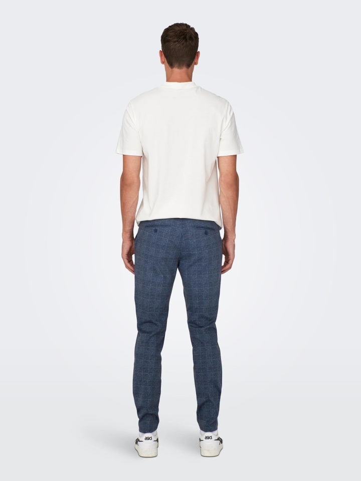 Only&Sons Stoffhose Karierte Stretch Chino Trousers ONSMARK in Blau günstig kaufen