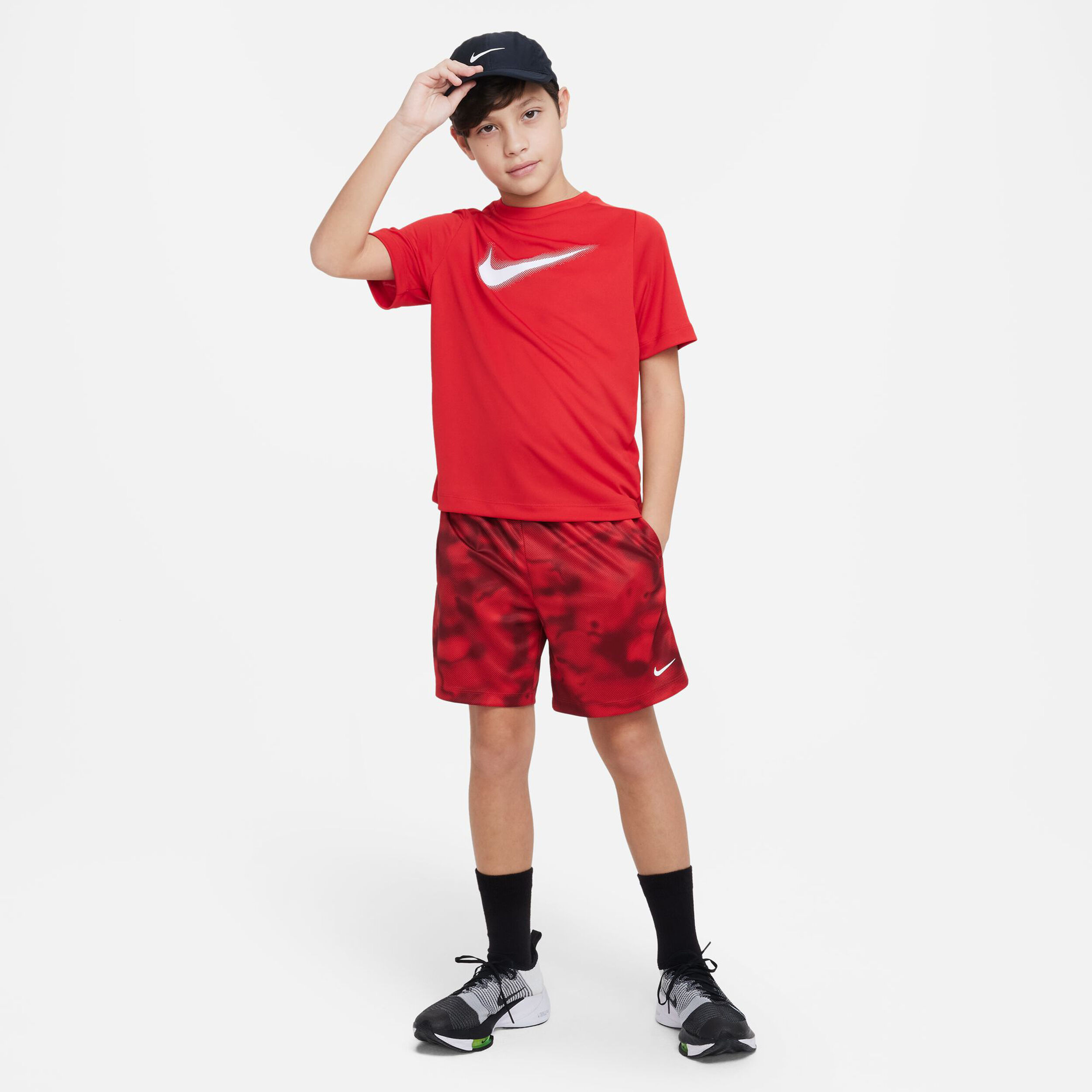 Dri-Fit Graphic T-Shirt Jungen - Rot, Weiß