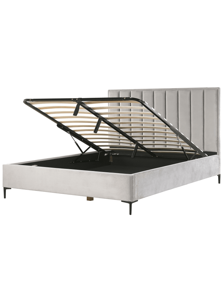 Beliani Schlafzimmer Set SEZANNE in Grau/Schwarz - (W) 190 x (H) 142 x (L) 215 cm günstig kaufen onesize