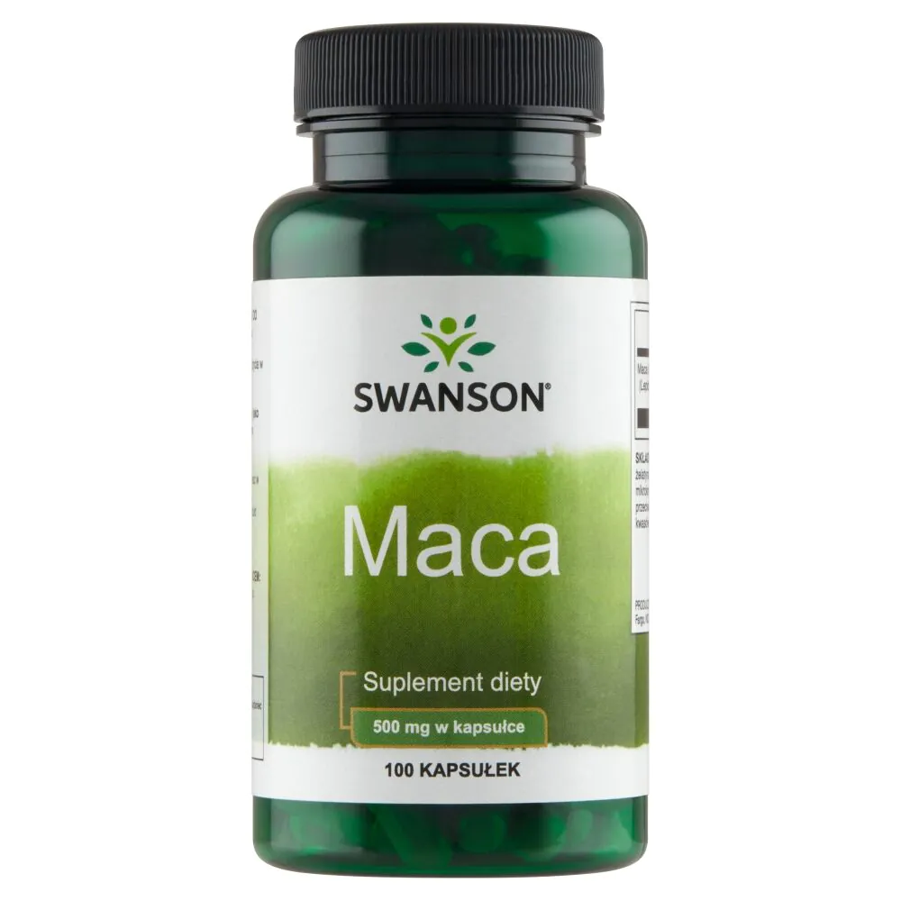 „Swanson Maca“ 500 mg, 100 kapsulių.