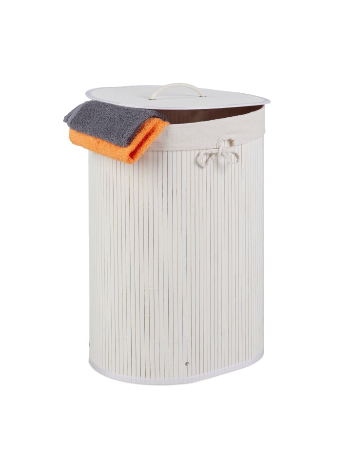 relaxdays Wäschekorb in Weiß - (B)42 x (H)55 x (T)32 cm günstig kaufen onesize