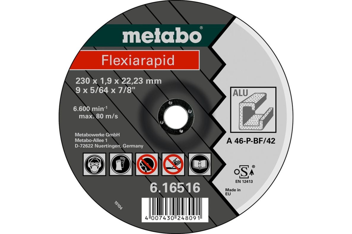 Metabo Tarvikkeet 616513000 Katkaisulaikka Ø 125x1.0x22.23 mm Alumiini Flexiarapid