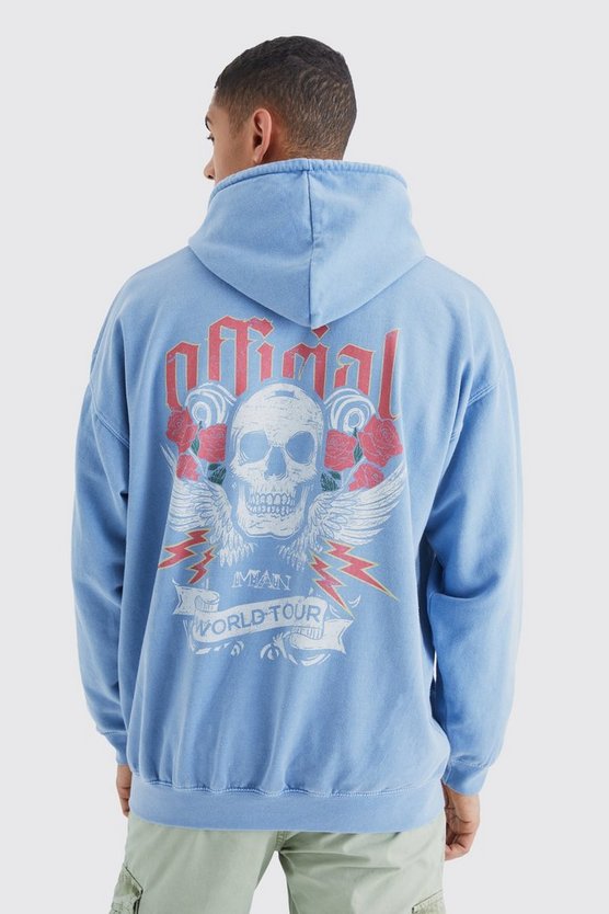Oversize Hoodie mit Totenkopf-Print
