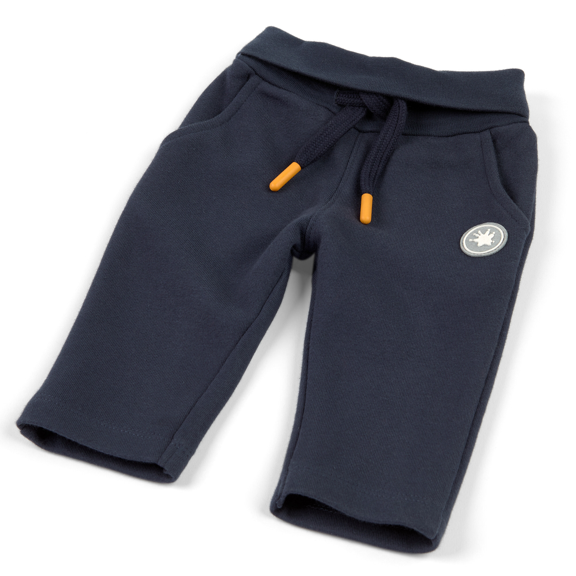 Dunkelblaue Baby Sweathose ohne Beinbündchen