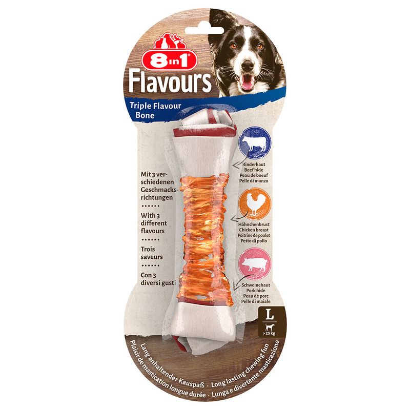 8in1 Triple Flavour Kauknochen L