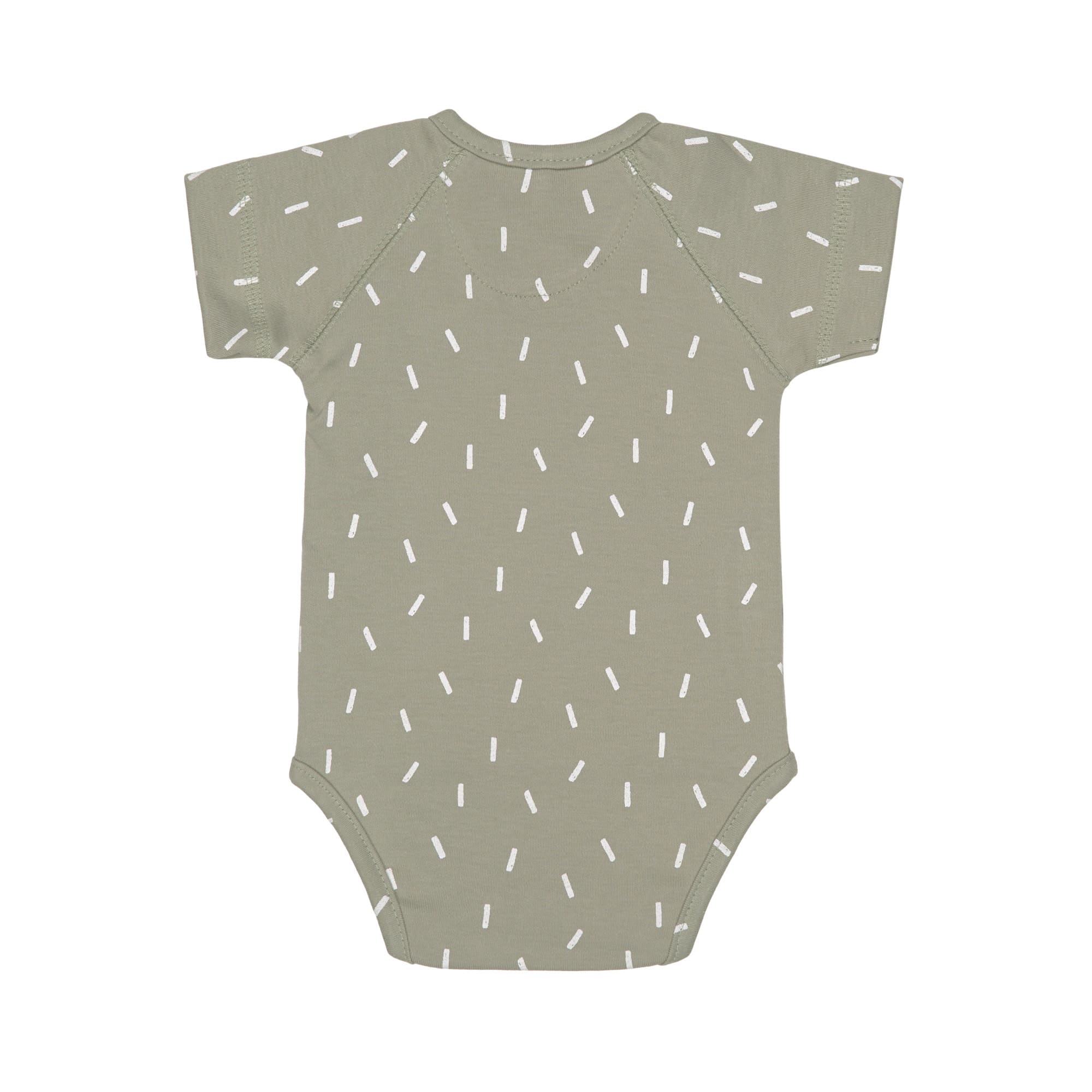 Baby Wickelbody kurzarm - Bio Baumwolle, Striche, Oliv