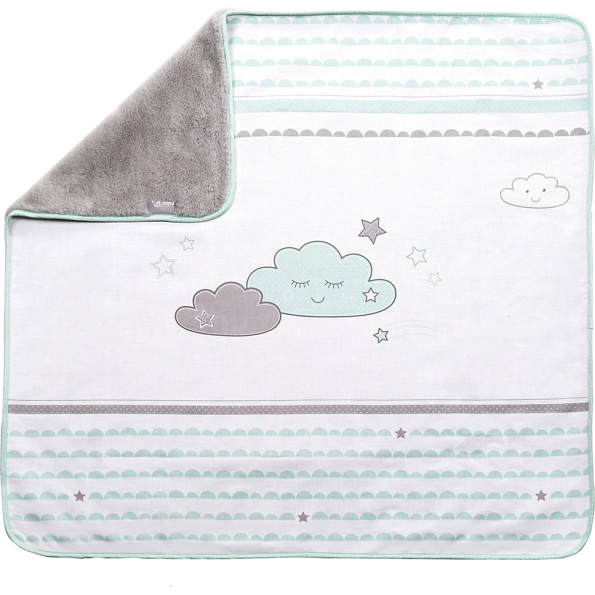 Babydecke Happy Cloud, mint/ taupe, 80 x 80 cm