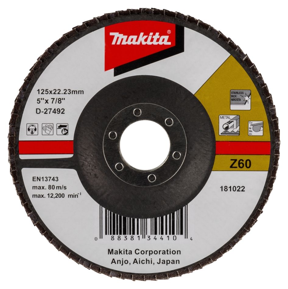Makita Tilbehør D-27492 Lamelsliberskive 125x22 K60