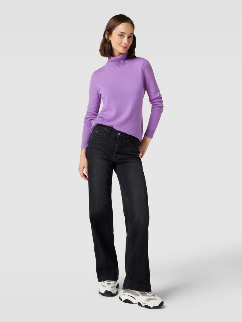 Kaschmirpullover in melierter Optik in violett
