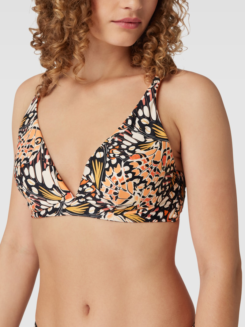 Bikini-Oberteil mit Allover-Print in rosa