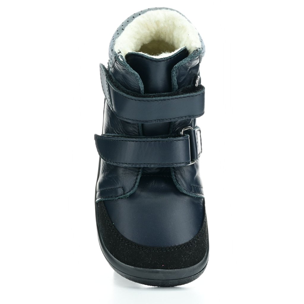 Beda Just Black (BF 0004/W/SO/MK) schwarze Winter-Barfußstiefeletten