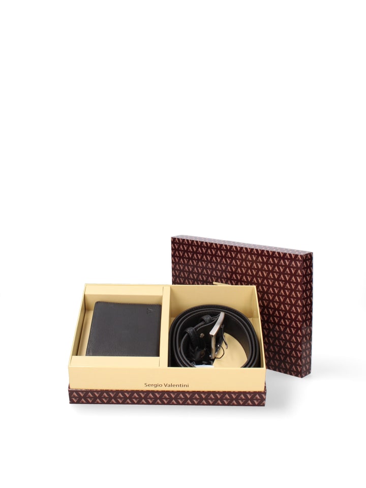 Sergio Valentini Set aus Geldbörse und Gürtel in BLACK günstig kaufen onesize
