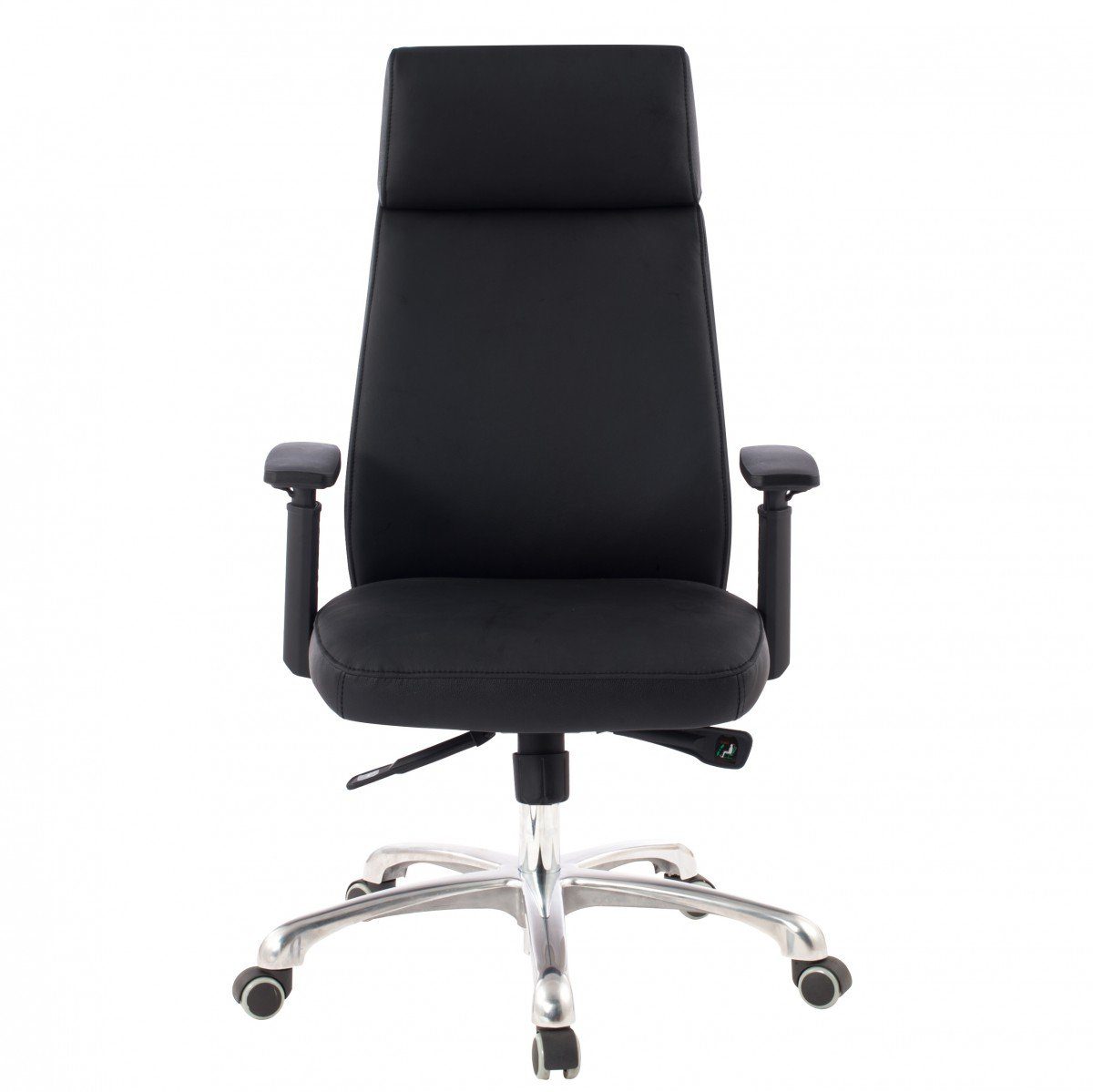 Amstyle Chefsessel SPM1.800 (Echtleder Schwarz Bürostuhl Ergonomisch Kopfstütze), Schreibtischstuhl Drehbar, Drehstuhl Wippfunktion