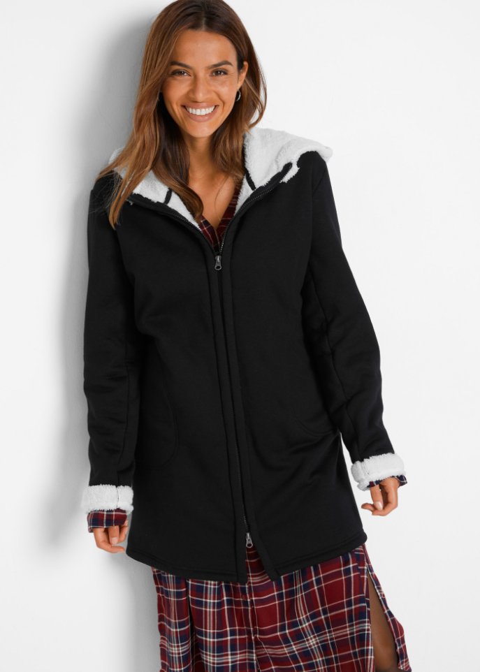 Sweatjacke mit Teddyfell