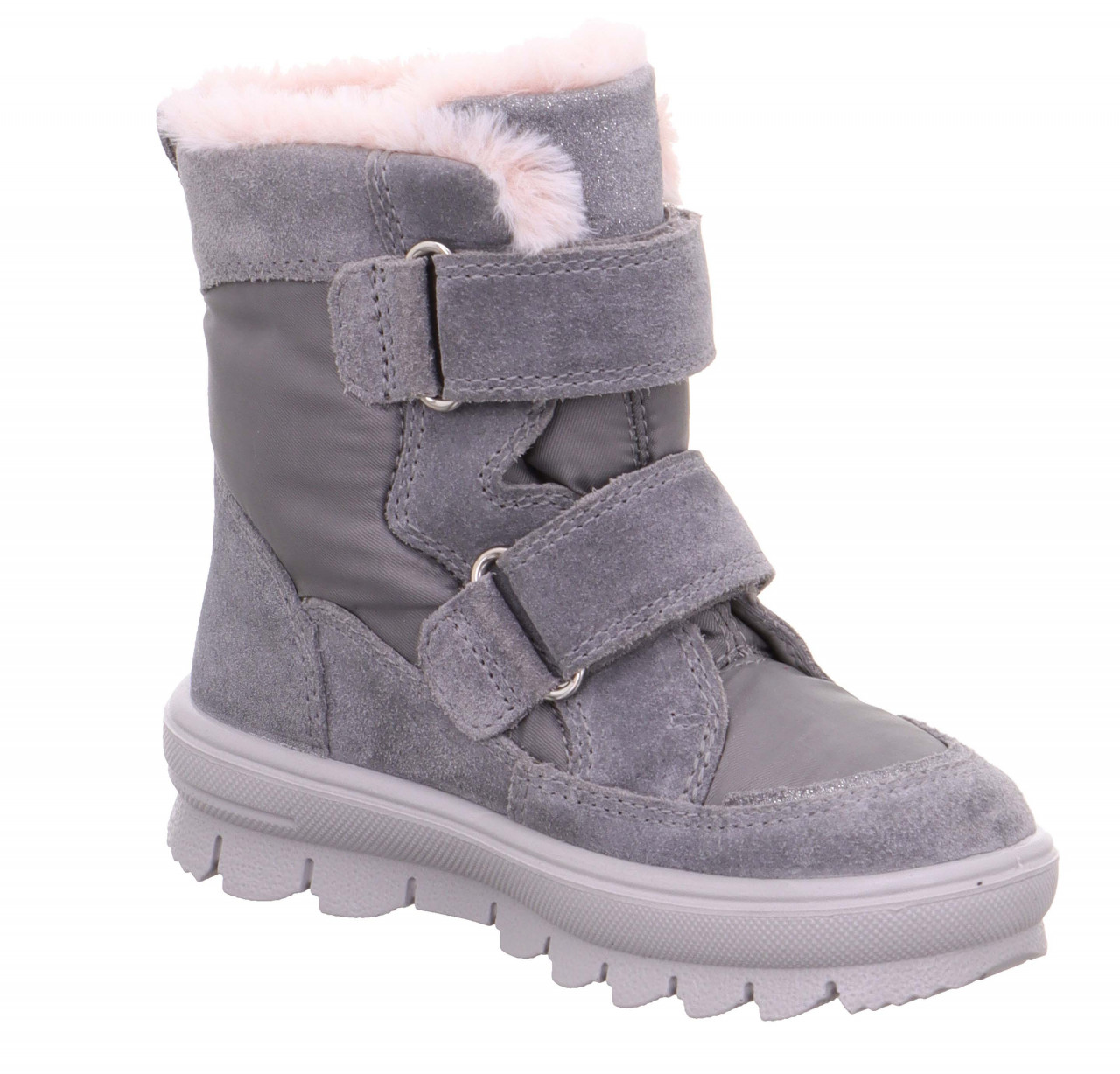 FLAVIA - Hellgrau Boots mit Klettverschluss