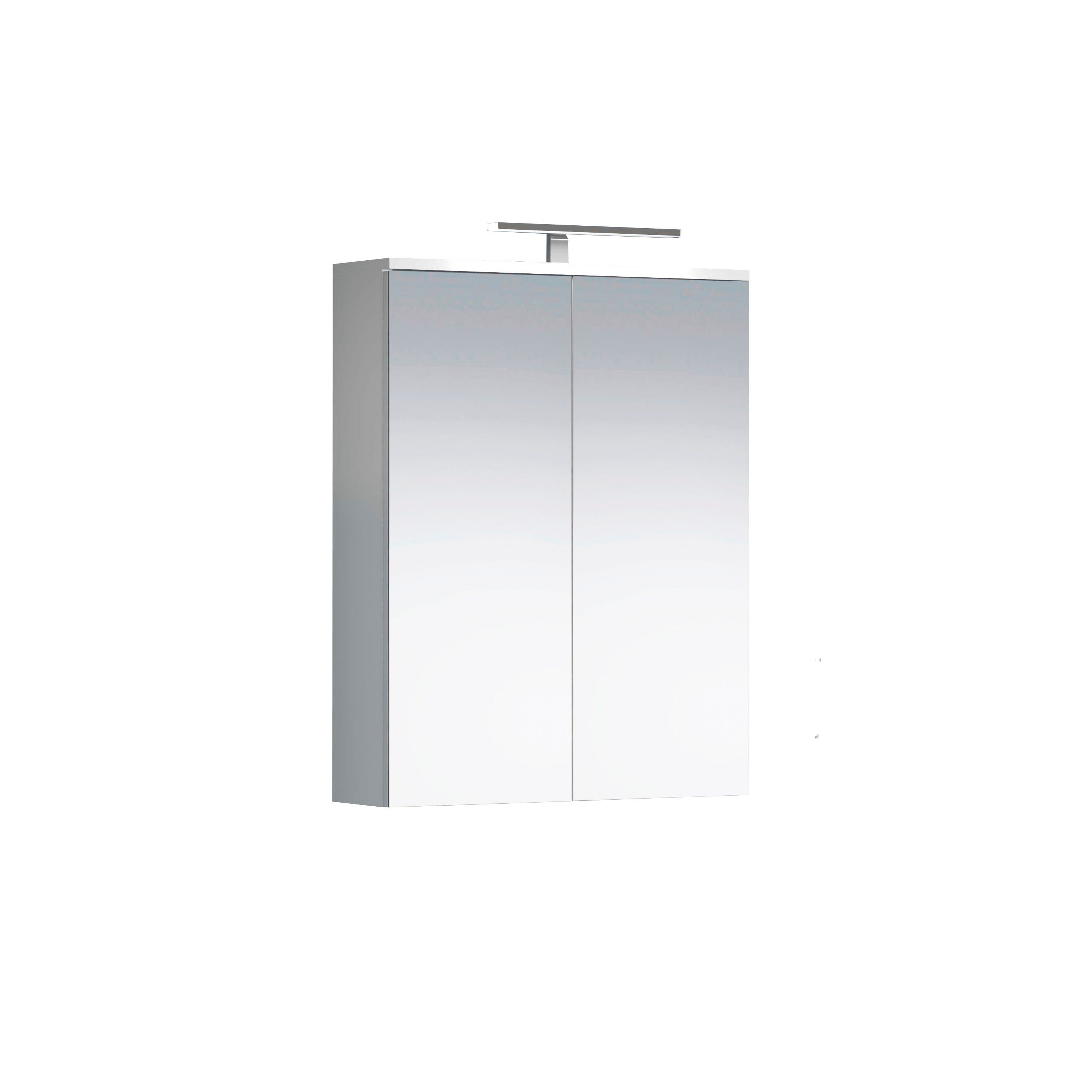 welltime Spiegelschrank Prag (1-St) Badmöbel mit zwei Spiegelglastüren, Breite 60cm