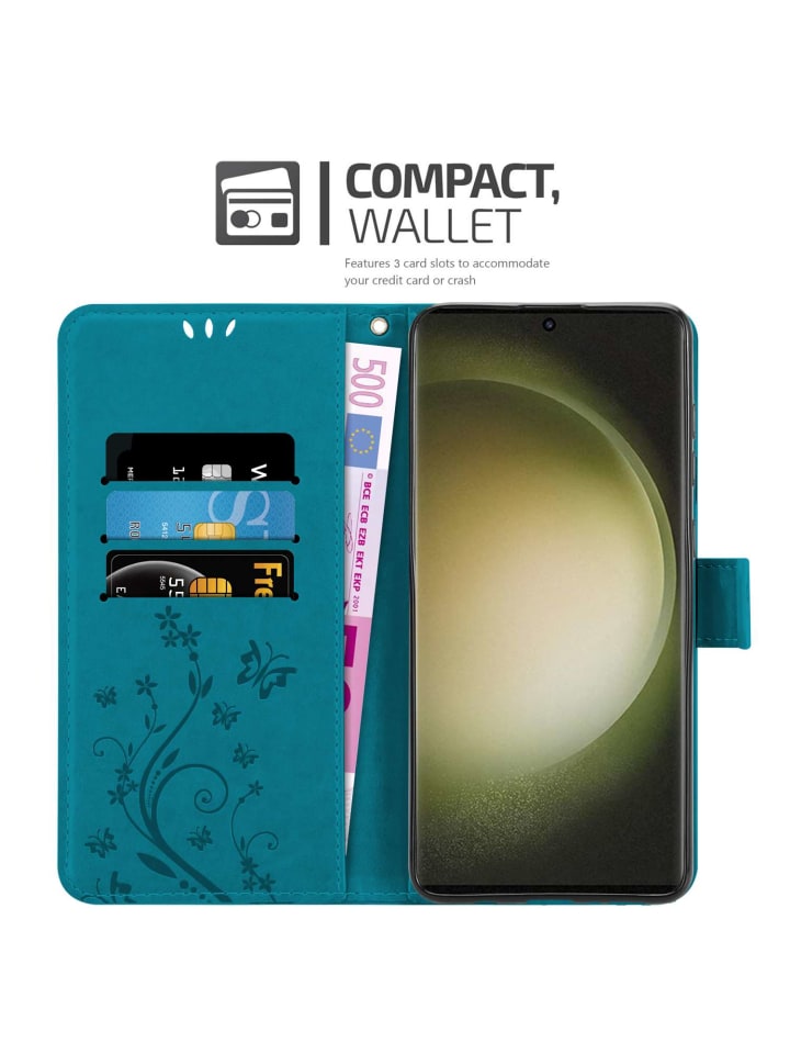 cadorabo Hülle für Samsung Galaxy S23 ULTRA Blumen Design in FLORAL BLAU günstig kaufen onesize