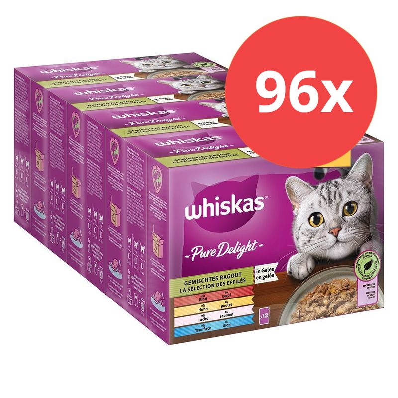Jumbopack Whiskas Pure Delight Portionsbeutel 96 x 85 g zu TOP-Preisen