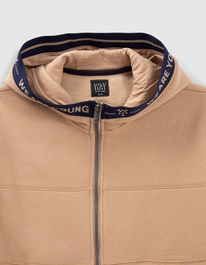 Cardigan beige avec découpes placées garçon