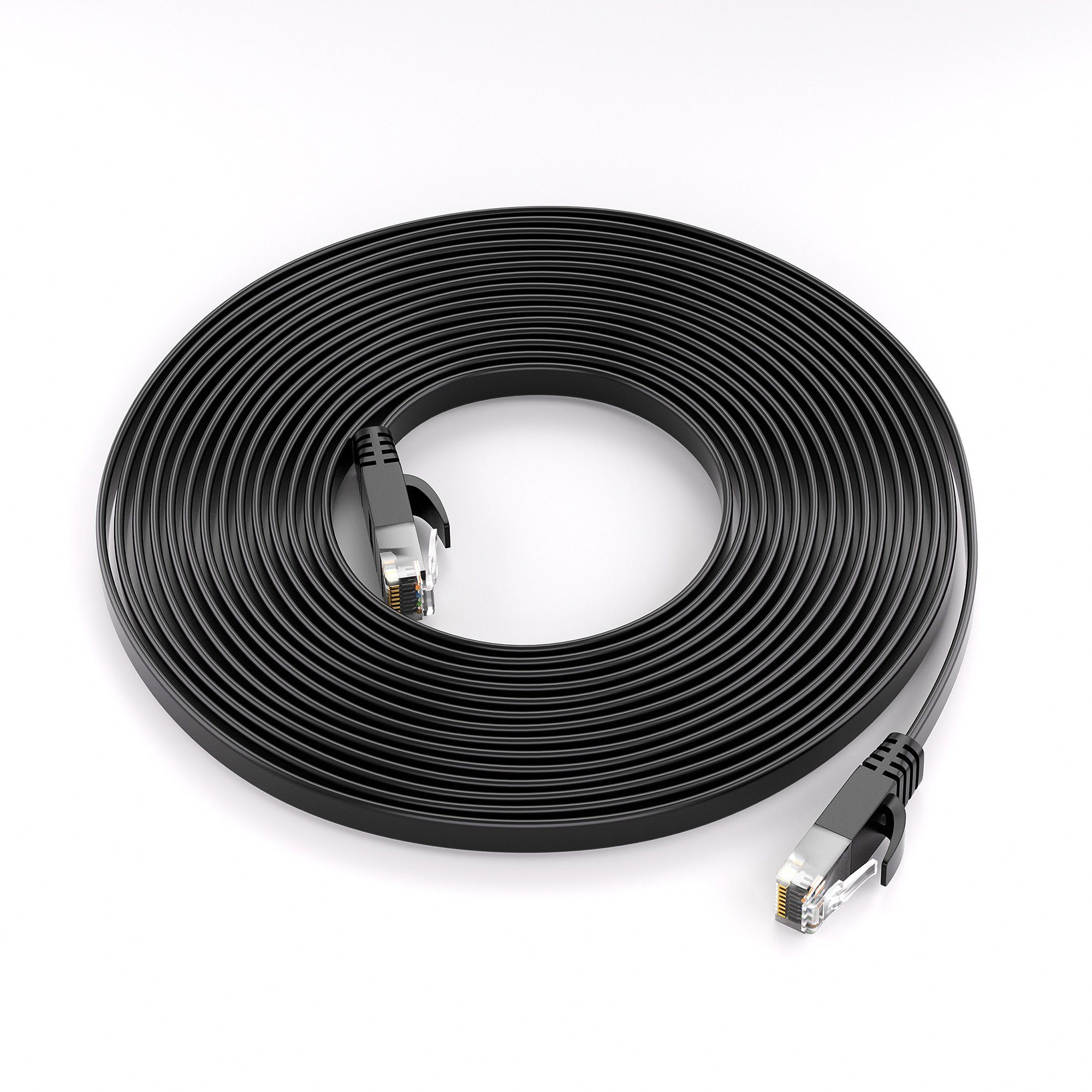 JAMEGA CAT 6 Patchkabel Flach, RJ45 LAN Kabel Ethernet Netzwerkkabel LAN-Kabel, CAT.6, RJ-45 Stecker (Ethernet) (25 cm)