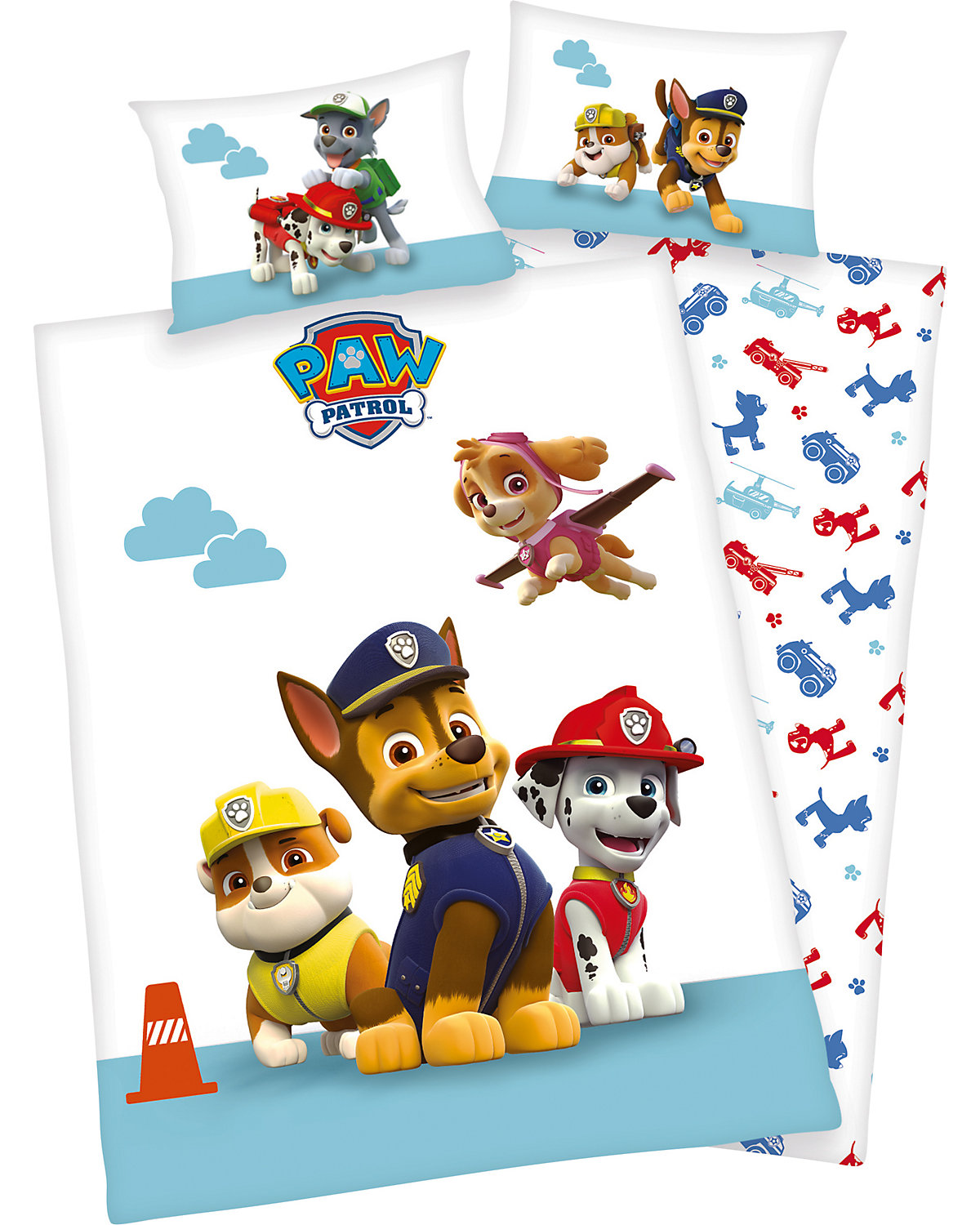 Kinder-Wendebettwäsche PAW Patrol, Renforcé, 100 x 135 + 40 x 60 cm