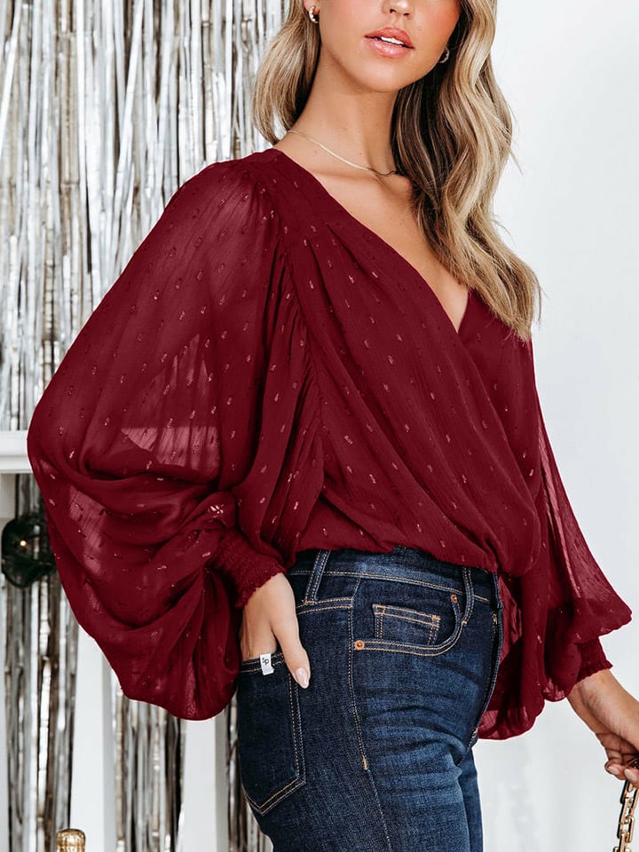 Milan Kiss Bluse in Bordeaux günstig kaufen