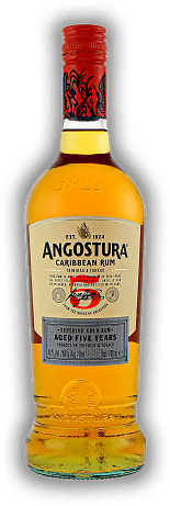 Angostura Gold 5 Years Angostura Gold 5 Years Ein aromatischer, sehr harmonische Blend von leichten und kräftigen Rums. Alter 5 J. - 0,7	 Liter - Vol 40%