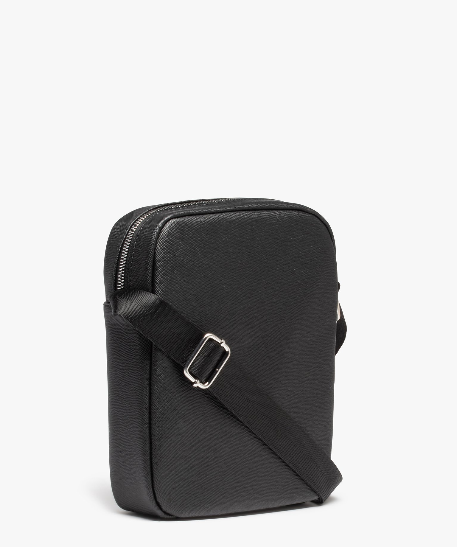 Sacoche avec fermetures zippées et bandoulière homme noir | GEMO