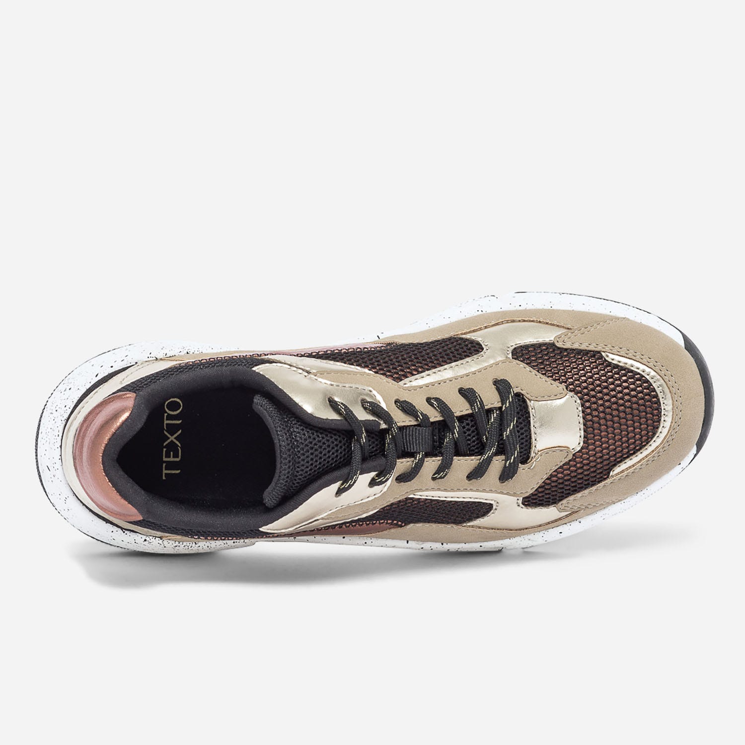 Sneakers Dad Shoes TEXTO beige, or, noir, cuivre