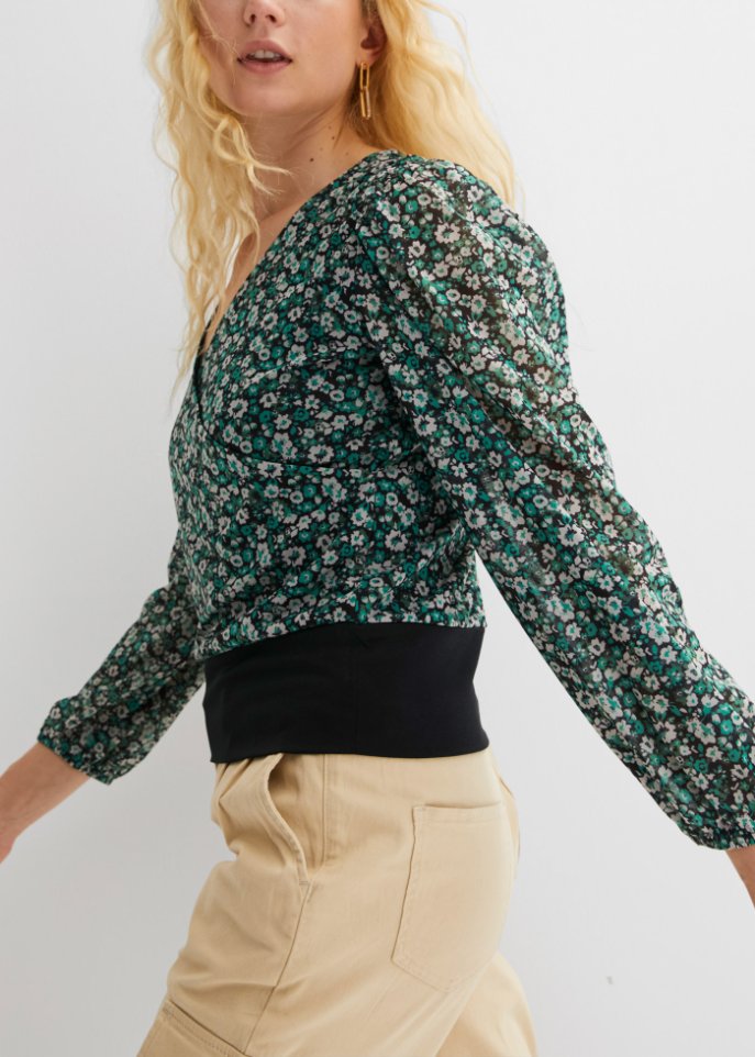 Shirtbluse Wickeloptik