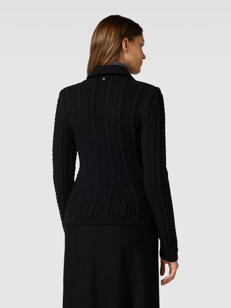 Blazer aus Schurwolle mit Pattentaschen in schwarz