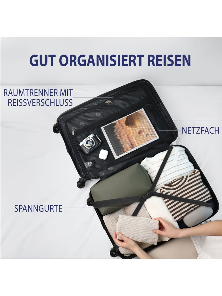FERGÉ Kofferset Hartschale 3-teilig Hartschale 3 teilig Koffer Set mit Schutzecken QUÉBEC in blau günstig kaufen onesize