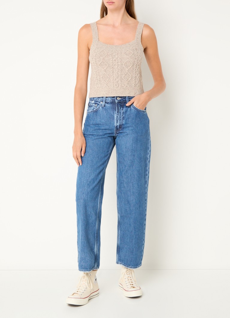 Levi's Primrose Heathered Wool Blend Cable Knit Tank Top