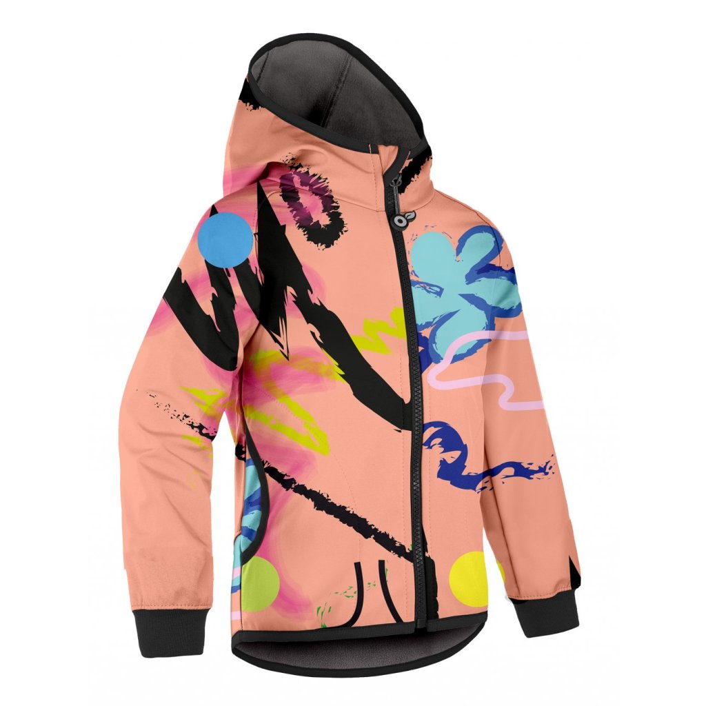 Unuo Kinder-Softshelljacke mit Fleece Fantasie Aprikose